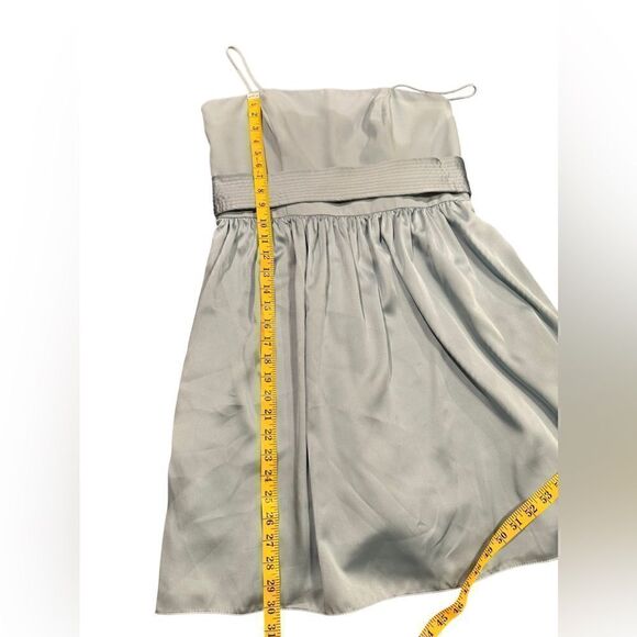 White by Vera Wang Short Strapless Bridesmaid Dress with Belt Mist Size 12 - Picture 16 of 16
